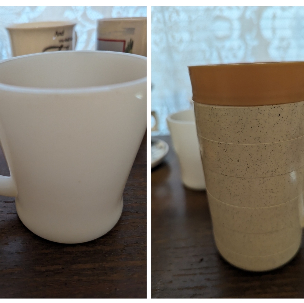 Vintage Fire king cup& Cornish Milk Stein